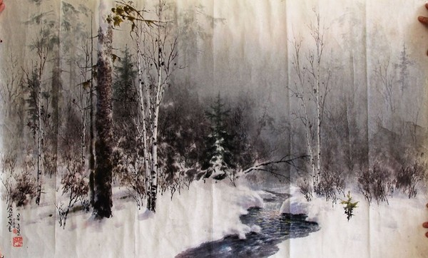 JSRHYCX216 金春田（人民艺术家）《白头山密林的冬天》114*69