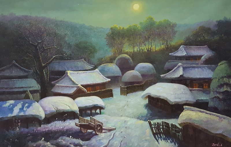 DQYCX62 一级画家 郑岩《雪夜》75*120cm