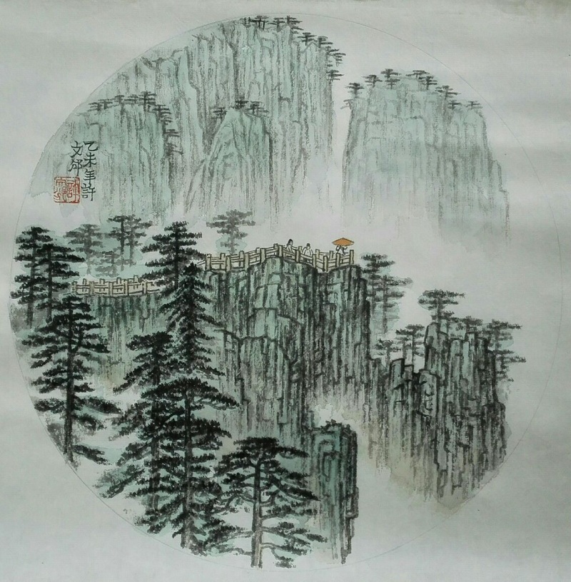XWBYG425 中国美协 许文邠《精品镜片山水31》32*32