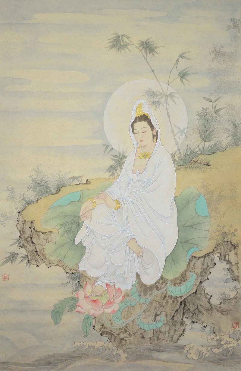 GYTYG371 刘延庆《杨柳观音图》2015工笔纸本设色 39×59cm