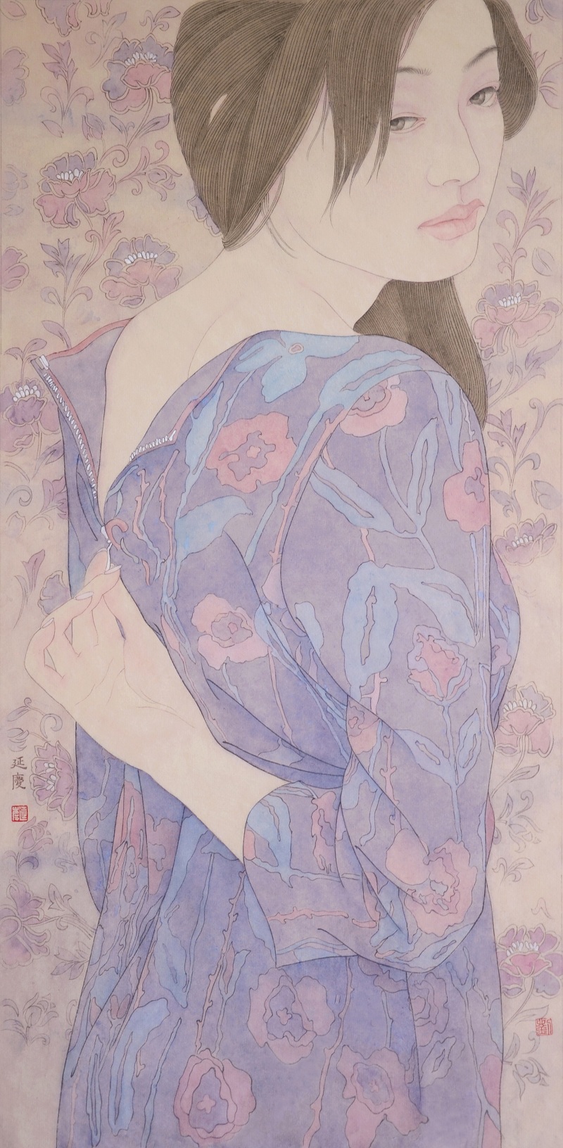 GYTYG381 刘延庆《春天里》2015工笔纸本设色 34×69cm