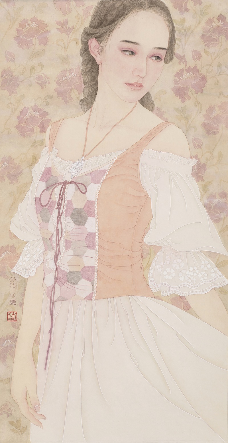 GYTYG382 刘延庆《待到山花烂漫时》2014工笔纸本设色 35×70cm