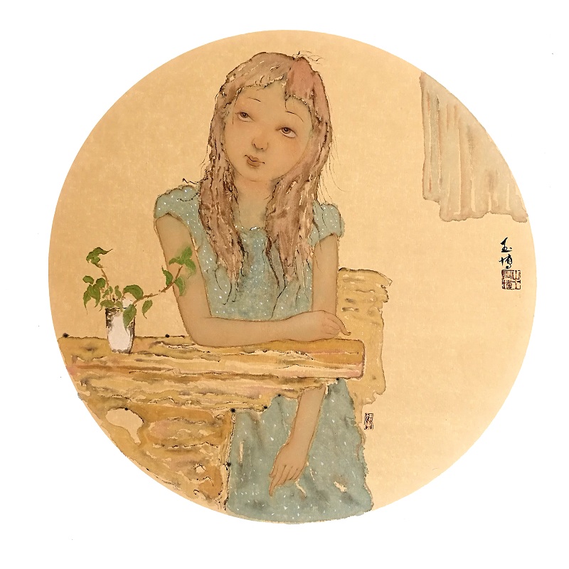 NYBYG248 牛玉博《等待》50*50 生宣纸本2014