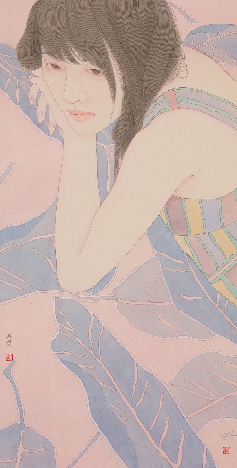 GYTYG388 刘延庆《清晨》2015 工笔纸本设色 34×69cm