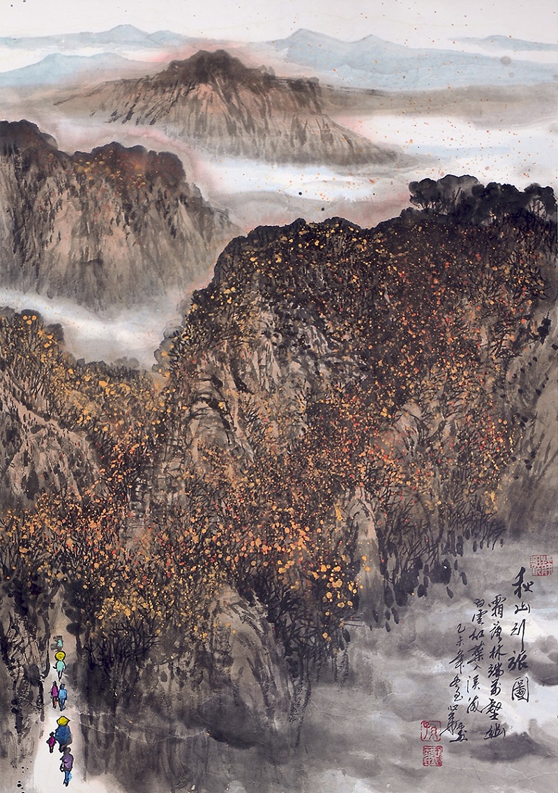 SXHYG34 孙心华《秋山行旅图》96*68cm