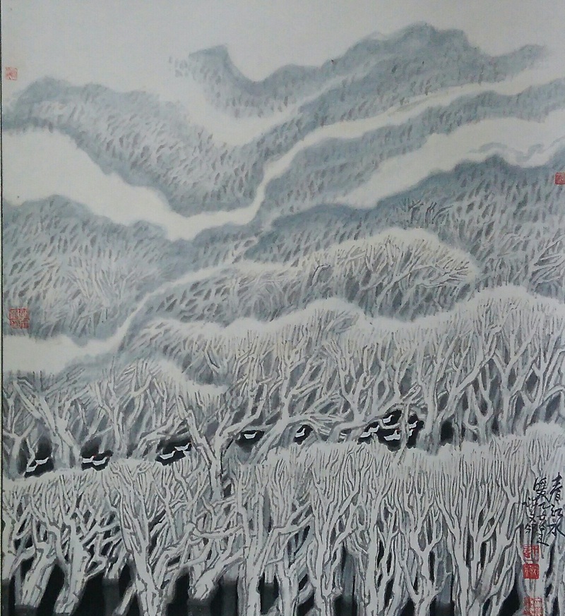 XWBYG465 中国美协 许文邠《春江水暖》75x82cm 